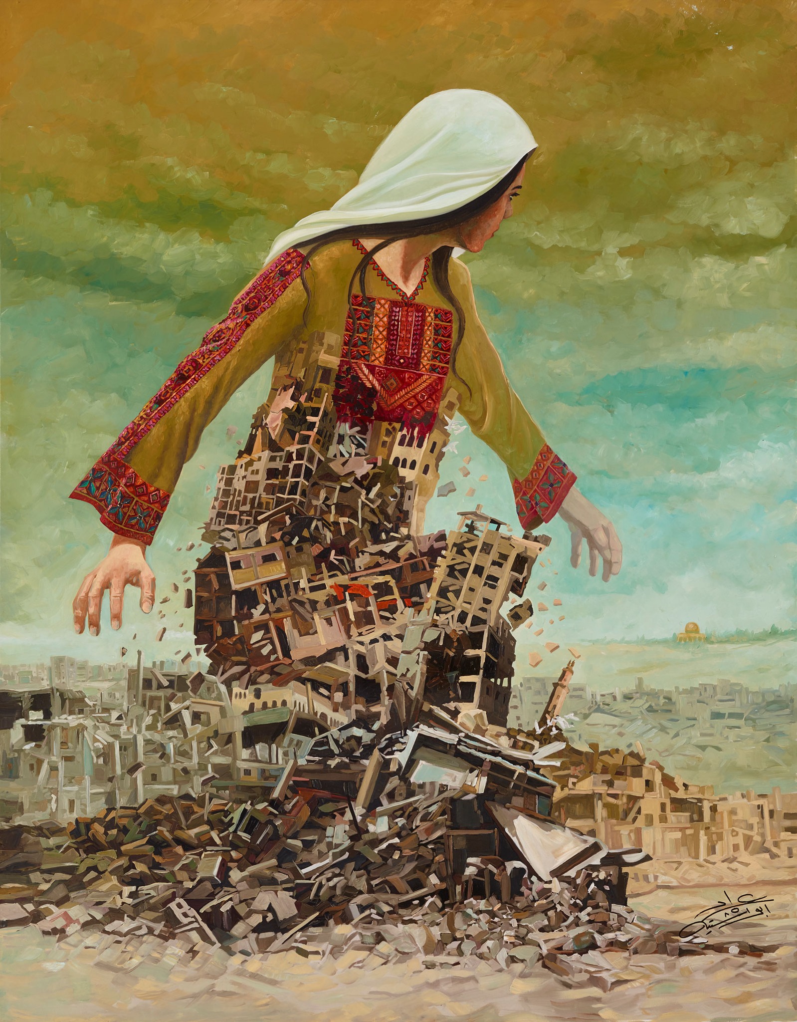 Imad Abu Shtayyah, Palestine (1965) We shall return, 2014 Medium: Oil on canvas 182 x 142 cm